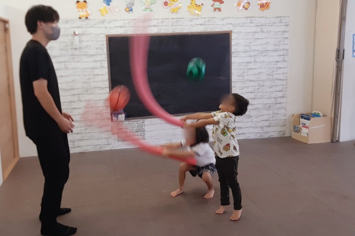 スポンジ棒チャレンジ